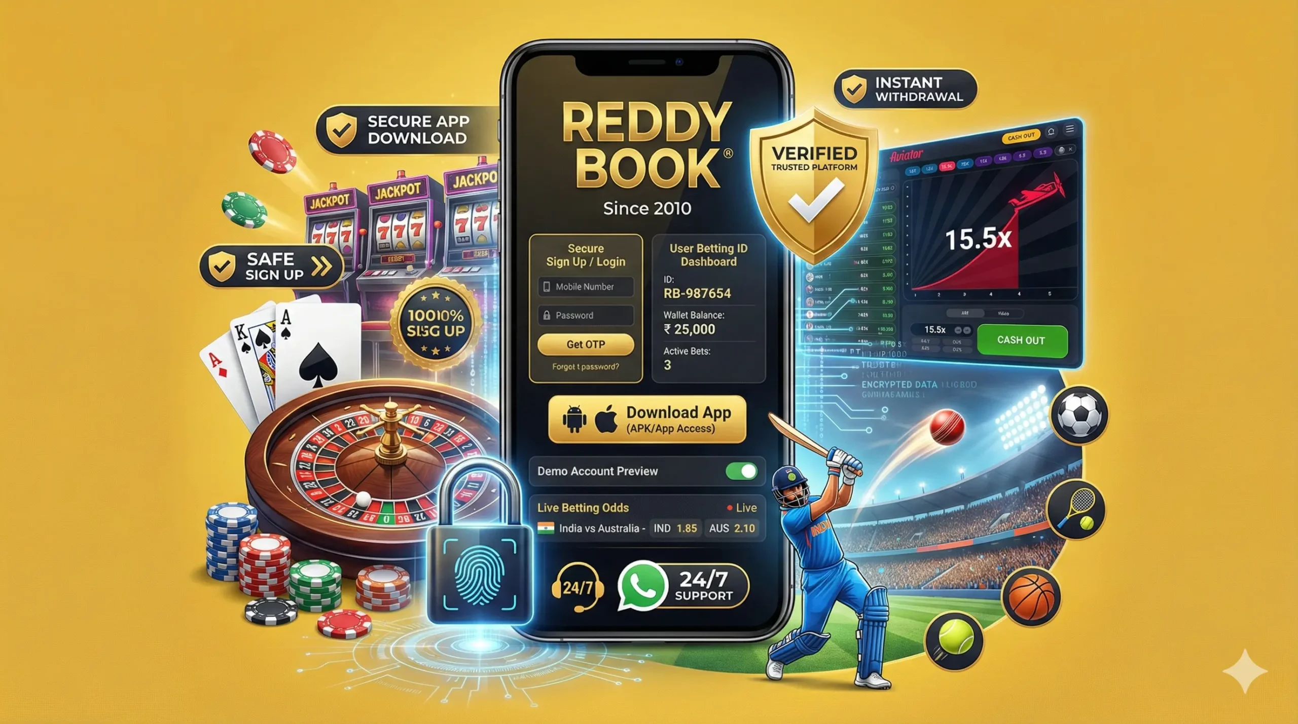 Reddybook online betting ID and app access guide